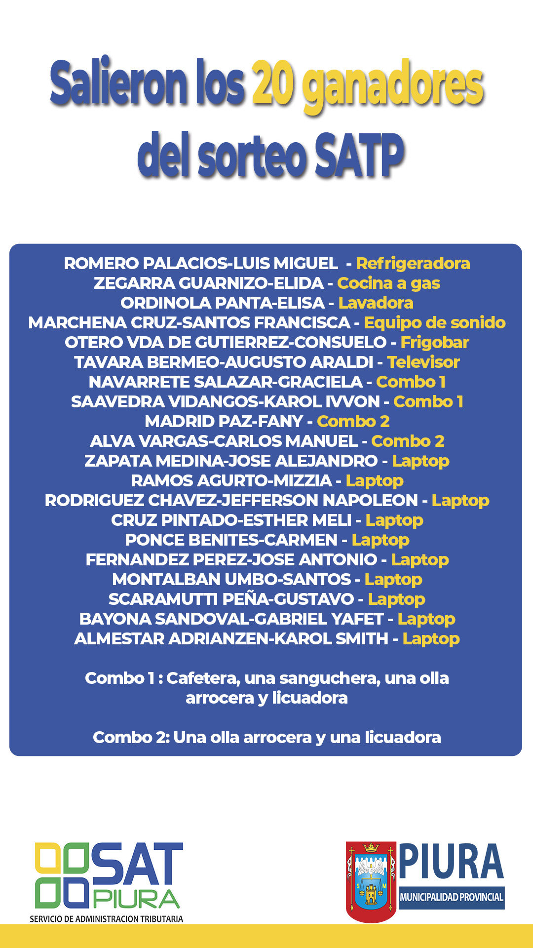 Lista de Ganadores